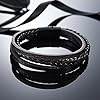 Branets Men's Leather bracelet in Brown, Cowhide Leather Genuine Women Unisex Cuff Wrap Bracelet Multi-Layer Magnetic Clasp Rope Wristband for Men and Women #5
