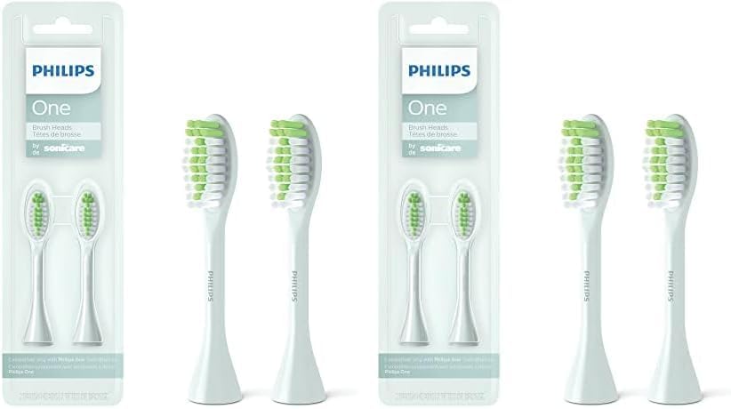 Philips One by Sonicare, 2 Brush Heads, Mint Light Blue, BH1022/03 (Pack of 2)