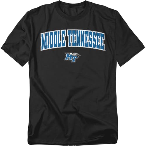 Middle Tennessee State University Arch Logo Black Unisex Adult T, Black, L