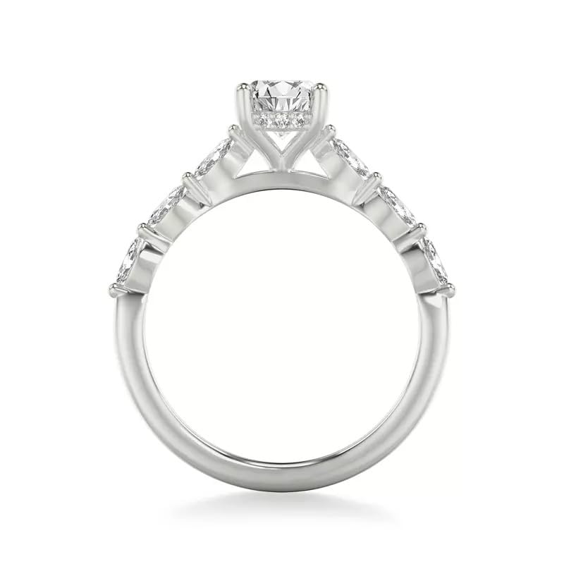 1-5 carat Oval & Marquise Cut VVS1-2 E-F colour Moissanite Diamond Betty Marquise Pavé Engagement Ring For Women3