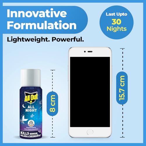 Image of All Out All Night Mosquito and Fly Spray (15ml, Blue)