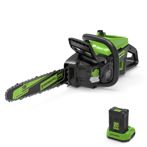 Image of Greenworks 60V 18 inch Brushless Cordless Chainsaw, 4.0Ah Battery and Charger Included