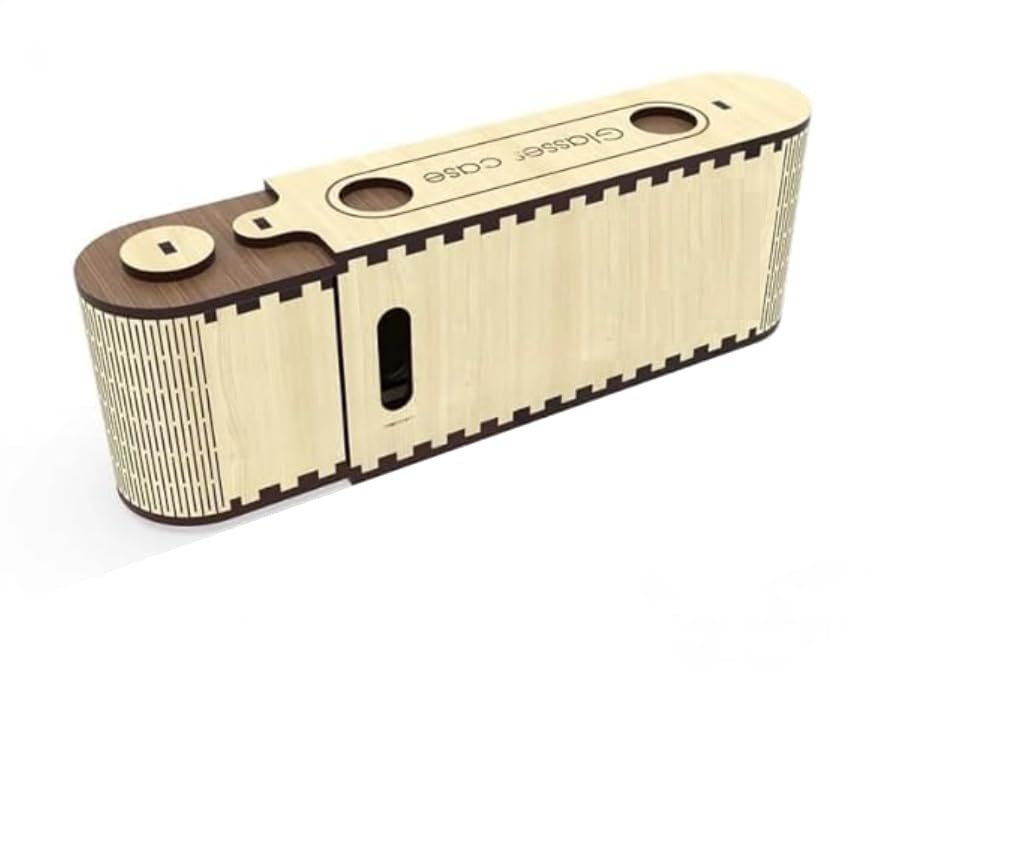 lasermeecraft Owl Design Wooden Sunglass Case, Casual Eyeglass Storage Box, Spectacles Cover. 19x7x4, Beige & Brown-picture-25