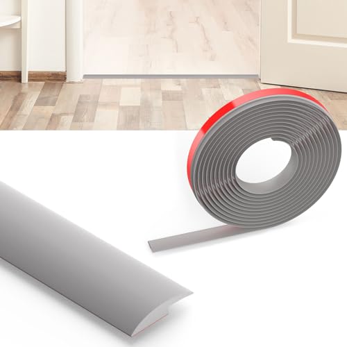 Flintronic Striscia di Soglia, 3CM*1.2M PVC Striscia di Transizione per Pavimenti, per Finiture di Moquette, Soglia di Transizione, per Pendenza di Soglia da 3mm(Grigio)