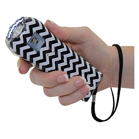 Streetwise Ladies Choice 21,000,000 Stun Gun for Women Self Defense - Personal Defense Equipment with Loud Alarm and Flashlight - Rechargeable with Holster and Safety Switch - Black/White Stripes Cover