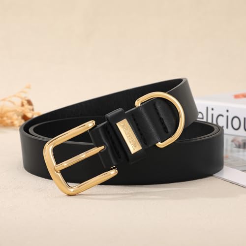 WHIPPY Women Leather Belt Fashion Ladies Waist Belt with Gold Buckle Casual Leather Belt for Jeans Pants Dresses4