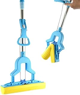 AllRight Sponge Mop PVA Floating Mop with Super Absorbent Sponge Heads Floor Cleaner with Telescopic Handle Self-Wringing Wood Floor Mop for Hardwood Laminated Floors Bedroom Kitchen Bathroom