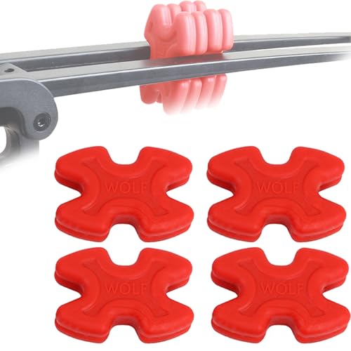ZFFOZZ 4 PCS Multifunctional Bow Damper, Bow Limb Dampeners for Compound Bow and Crossbow, Archery Split Limb Stabilizer, Bow Silencer(Red)