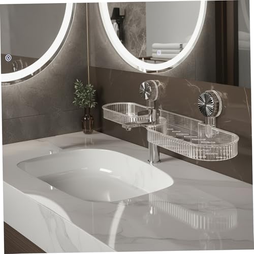 Support de douche transparent à ventouse étagère de rangement murale sans perçage - 6