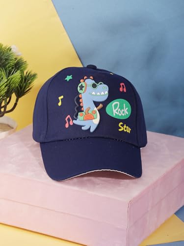 Image of PASSION PETALS Summer Dino Rockstar Baseball Cap for Kids Boys and Girls 2-4Years