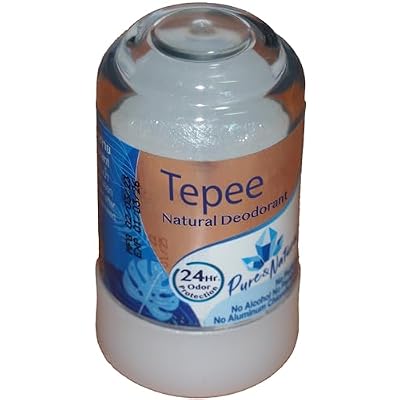 Tepee Natural Deodorant 70g Alum Stone, No Perfume, No Alcohol, No Parabens, No Aluminum Chlorohydrate. Pure & Natural.