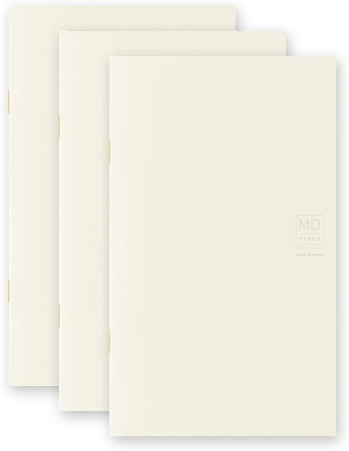 DESIGNPHIL Midori 15211006 Notebook, MD Notebook, Light, New Book, Graph Ruled, 3 Books