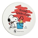 「 peanuts(ピーナッツ) 」75th記念 スヌーピー 吸水 陶製 コースター (裏コルク) 9cm キャラクター グッズ 食器 雑貨 アニバーサリーテーブルウェアー ペイント 626510