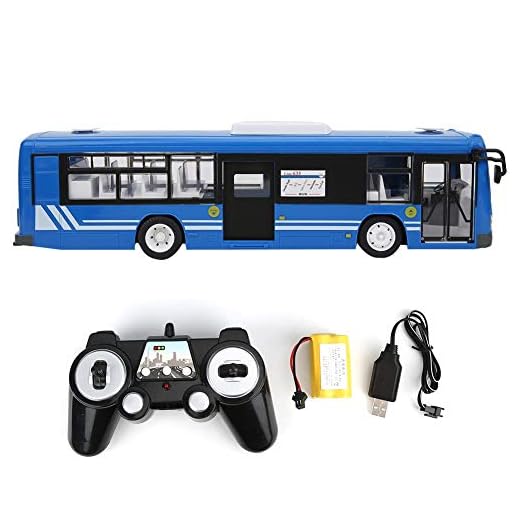 Zouminy Modelo de Coche RC Juguete de Control Remoto Bus 2.4GHz Eléctrico con luz de Sonido de simulación 1:20 Escala RC Toy(Azul)