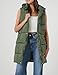 Fiona Jolin Long Puffer Vest Women Sleeveless Hooded Puffy Jacket Coat Outerwear Vest Gilet