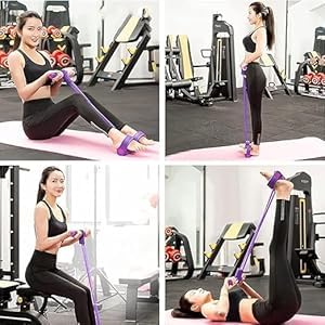 Image of Multifunction Tension Rope, 6-Tube Elastic Yoga Pedal Puller Resistance Band, Natural Latex Tension Rope Fitness, for Abdomen /Waist /Arm /Leg Stretching Slimming Training
