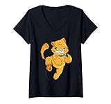 Photo Gallery donna gattino felice che balla | tabby cat design maglietta con collo a v Photo Gallery donna gattino felice che balla | tabby cat design maglietta con collo a v