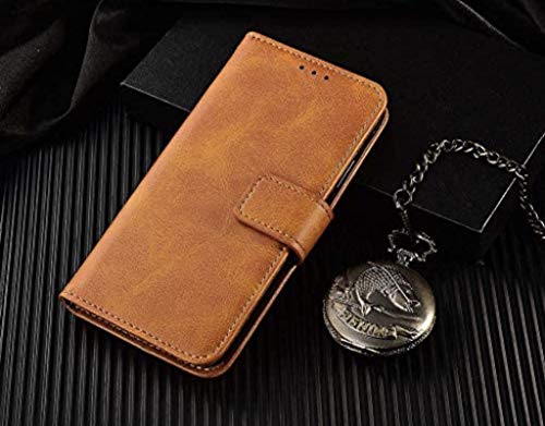 Image of Dkandy for Oneplus 11R 5G, Vintage Leather Flip Wallet Case Stand with Card Holder & Magnetic Closure Flip Cover for Oneplus 11R 5G - (Vintage Tan)