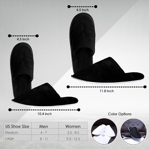 Modlux Pantufas de Spa Sacos de Viagem Brancas Fluffy Bico fechado Pantufas de Spa por Dois Tamanhos