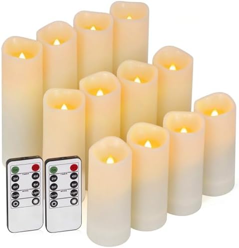 Enido Flameless Candles Led Candles Pack of 12 Battery Candles (D...