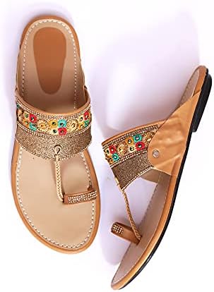 Ladies Hub Kolhapuri Chappal for Women Stylish, Flat Fashion Sandals & Ethnic Slippers for Girls