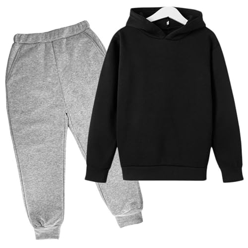 Kids Boys Girls Sweatsuits jogger Set 2-Piece Solid Long Sleeve Pullover Sweatshirt Sweatpants Tracksuit with Pockets2