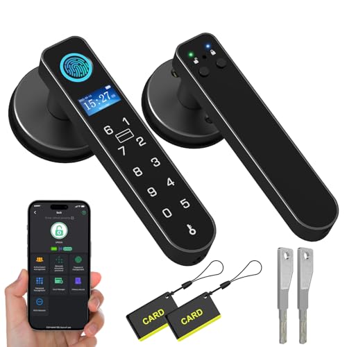 Eseesmart Smart Door Lock,Fingerprint Door Knob with Keypad,Biometric Smart Door Knobs & App Control,Keyless Entry Door Lock for Bedroom Interior...