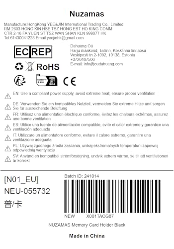 NUZAMAS Caixa de armazenamento de cartão de memória, de alumínio, resistente a choques, porta-cartõe