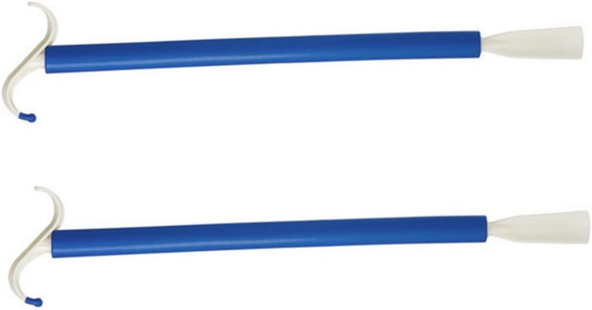 2pcs Dressing Stick Shoe Horn and Sock Aid Professional Dressing Pole for Seniors Handicapped and Pregnant Women Convenient Tool for Shoes and Clothing