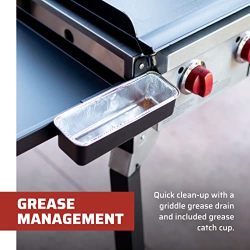 Camp Chef Portable Flat Top Grill, True Seasoned Griddle Surface, Four 12,000 Btu/Hr. Stainless Steel Burners #TOP5