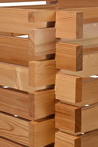 dobar® Green Label 58630FSCe Komposter Lärchi | Holz-Komposter mit Stecksystem | Quadratischer Kompostbehälter aus Massivholz | Gartenkomposter 420 L | Bausatz | 79 x 79 x 79 cm | Natur
