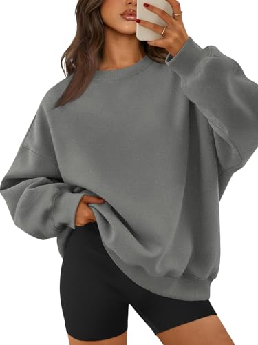 ATHMILE Women's Oversized Fleece Sweatshirts Long Sleeve Cre...