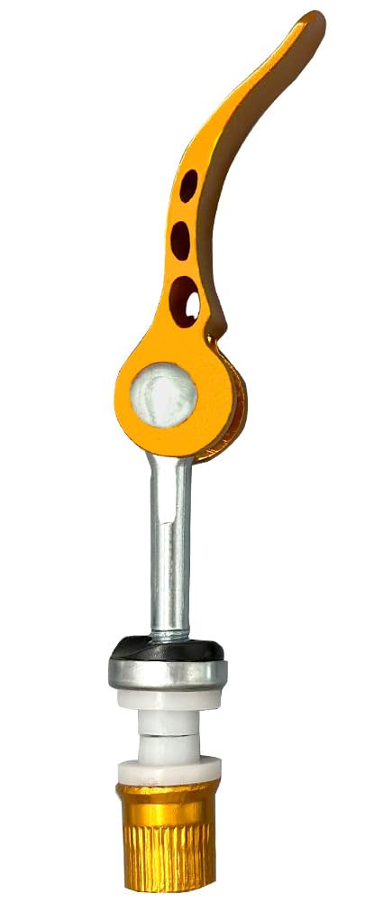 DAZISEN Quick Release Bicycle Clamp - Bolt Skewers Quick Release Lever for Mountain Bicycle Accessories,Yellow,60 * 65mm