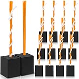 Shappy 12 Pieces Baseball Base Plugs with Tassel Heavy Duty Anchor Plugs for Baseball Field and Softball Accessories(Orange)