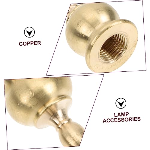 Image of Housoutil 3pcs Table Lamp Accessories Lamp Finial Cap Knob Lamp Shade Finial Lamp Shades Finials Caps Retro Lamp Finials Light Fixture Screws Floor Internal Teeth Copper Lamp Cover