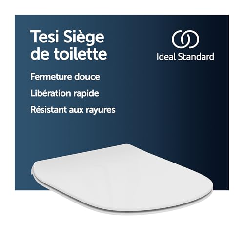 Ideal Standard Tesi abattant WC, Softclose, forme fine en D – Blanc (Alpin) – vue 2