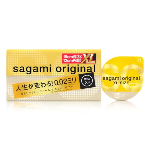 Sagami Preservativos originales de poliuretano tamaño XL 0.02 (paquete de 12)