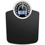 Adamson Hybrid 2-in-1 Analog & Digital Weighing Scale for Body Weight up to 180kg - Thick Tempered Glass - Extra Large Display - Easy to Read Digital Bathroom Scale - New Version - Black Matrix