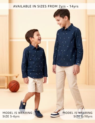 Image of Amazon Brand - Symbol Boys Regular Cotton All Over Printed Full Sleeve Shirt