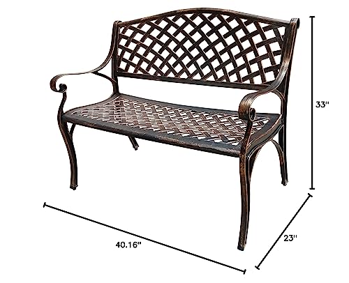 Image of Oakland Living Outdoor Aluminum Modern Patio Bench Loveseat