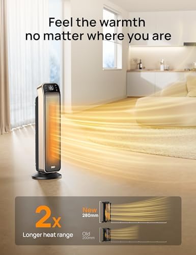 DREO 25 Inch Electric Space Heater for Indoor Use, Large Room, Thermostat — view 2