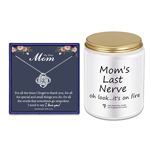 Yesteel Mothers Day Gifts for Mom, Birthday Gifts for Mom Women Best Mom Ever Gifts, Candles Gifts for Mom Women Jewelry Necklace for Mom from Daughter Son