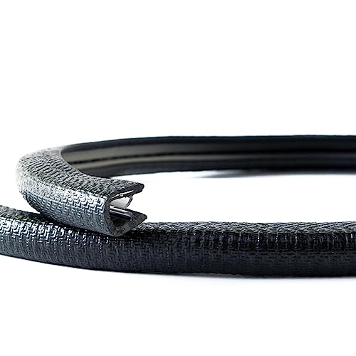 EUTRAS [5 m] profilé de protection de bord 3-6 mm noir - tient sans colle - pour tôles et portières de voiture - protège les arêtes - qualité industrielle allemande - expédition sous 24 heures