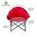 ALPHA CAMP Oversized Moon Saucer Chair with Folding Cup Holder and Carry Bag - Red