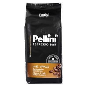 Pellini N.82 Vivace, Kaffeebohnen für Espresso 1 kg, Arabica- und Robusta-Mischung mit Kräftigem und Ausgewogenem Geschmack, Mittlere Röstung