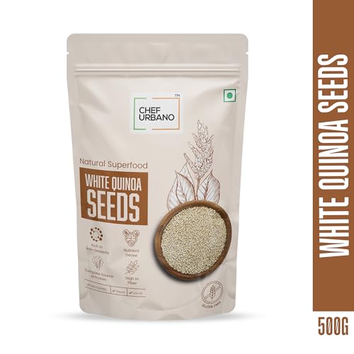 Image of Chef Urbano White Quinoa 500 g | Saponin Free | High Mineral Content Than Rice | Rich in Protein and Fiber | Diabetic Friendly | Aids weight Loss | Gluten Free | Vegetarian | Non GMO | Diet Food