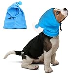Harikaji Pet Hat, Dog Ear Muffs Fleece Dog Winter Hats Windproof Cap Quiet Ears Covers for Small Medium Dogs Blue M