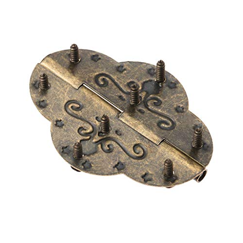 69x53mm アンティークブロンズキャビネットヒンジ ジュエリー木製ボックスドア引き出し装飾ヴィンテージアイアンヒンジ家具継手2個