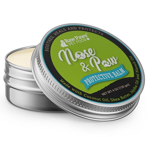 Raw Paws Nose & Paw Balm - Value Size - (4-Ounce) - Dog Nose Balm & Cat Nose Relief - Frenchie, English Bulldog - Snout Soother for Dogs & Cats - Dog Nose Butter Dogs Need - Nose Balm Natural
