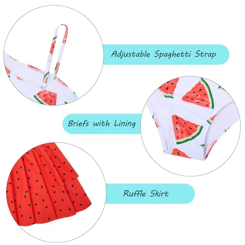 Image of RAISEVERN Girls Swimsuit 3 Piece Bathing Suits Cute Swimwear for 5-12 Years